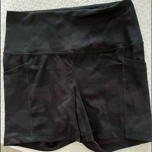 Lot of 2 black camo bike shorts, size Medium
